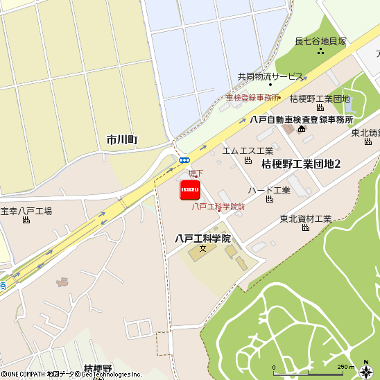 いすゞ自動車東北株式会社・八戸支店付近の地図